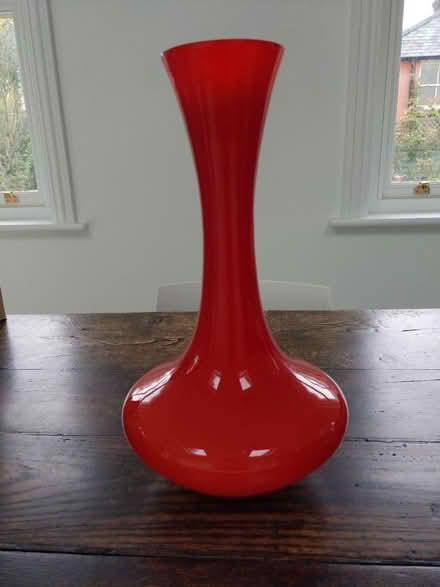 Photo of free Large red glass vase (Berkhamsted) #1