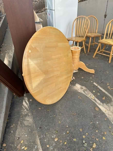 Photo of free Round table with three chairs (Belmont) #1