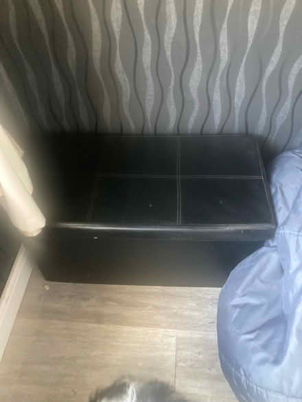 Photo of free Black leather ottoman /toy box (Stafford ST17) #2