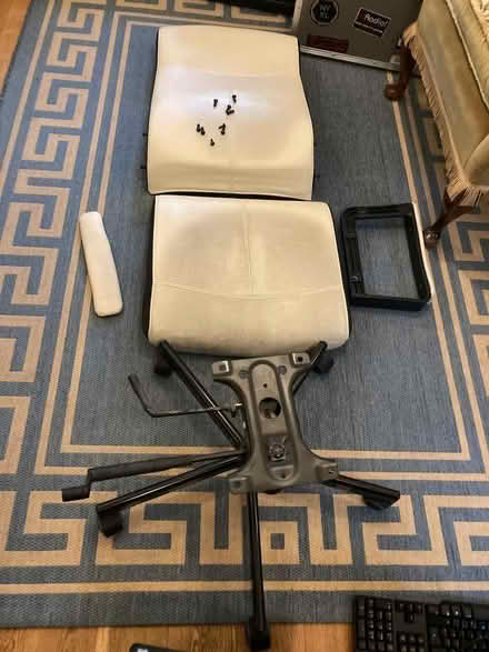 Photo of free IKEA MALKOLM office chair spares cream leather (GU51) #2