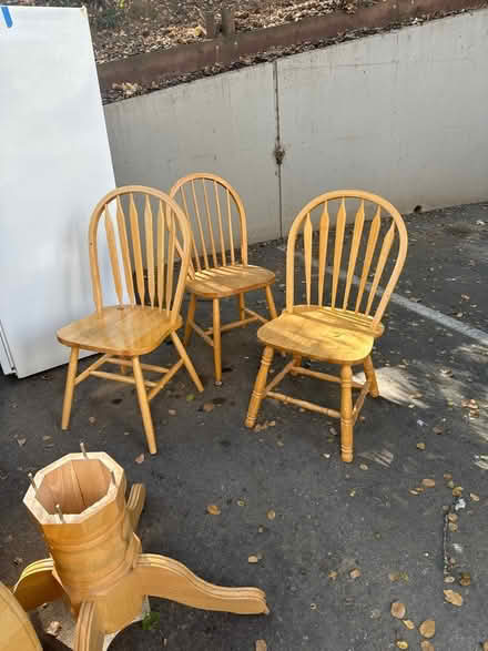 Photo of free Round table with three chairs (Belmont) #2