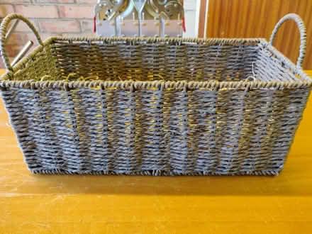 Photo of free Grey wicker basket (Didcot OX11) #1