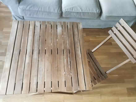 Photo of free Wooden folding table and chair (BS1) #2