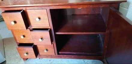 Photo of free TV cabinet with 6 drawers and cupboard (Wallington PO16) #1
