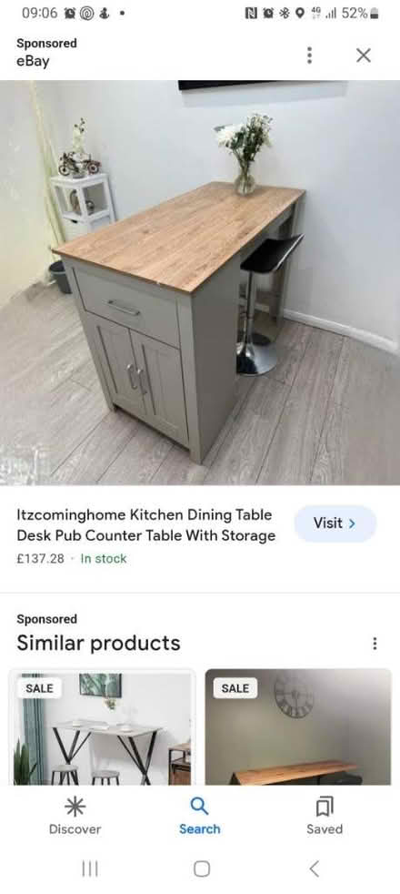 Photo of soild wood breakfast bar worktop (OL12) #1