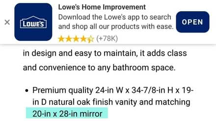 Photo of free Bathroom mirror (Thornton 88th and York St) #1