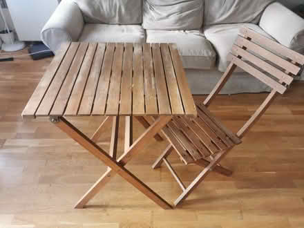 Photo of free Wooden folding table and chair (BS1) #1