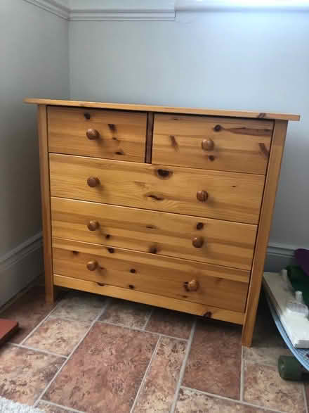 Photo of free Small wooden chest of drawers (Metal Bridge DH6) #1