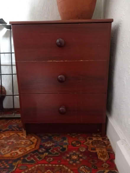Photo of free 3 drawer chest in dark wood (Barkingside IG6) #1