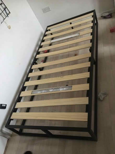Photo of free Single Metal Bed Frame With Wooden Slats (CT10) #2