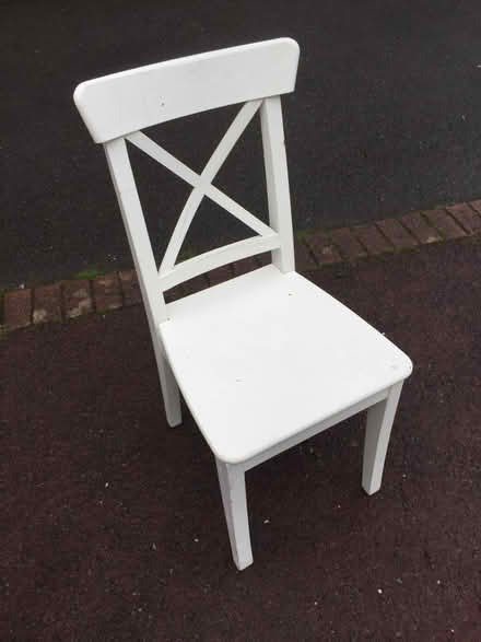Photo of free A single white chair (Littleover DE23) #1