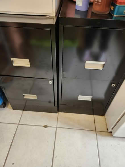 Photo of free 2 Black File Cabinets, no key (Hayward) #1