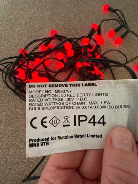 Photo of free Red fairy lights (Teddington TW11) #3