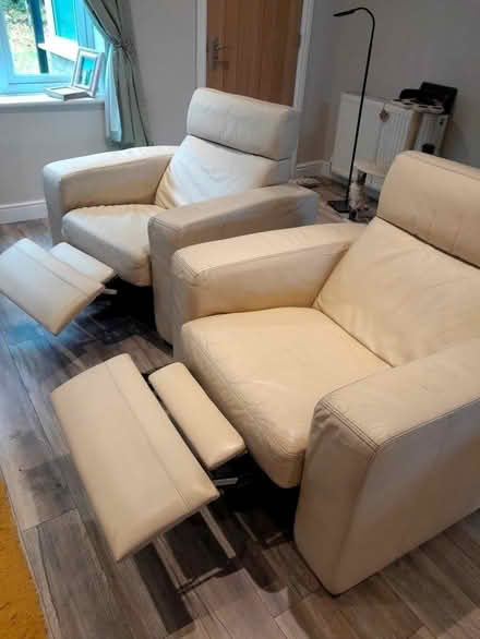 Photo of free X2 leather recliner chairs (Hartwood Green PR7) #1