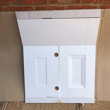 Photo of free Two Sink Cabinet Fronts and Leaded Glass Cabinet Door (Hazlemere HP15) #3