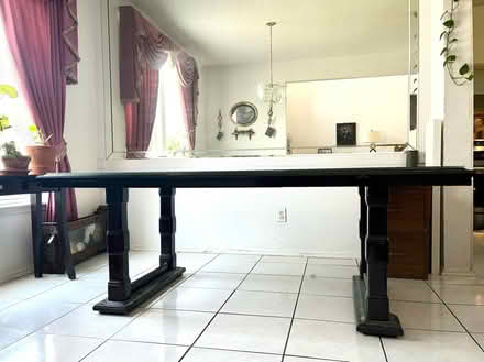Photo of free Wood dining table w/glass top (South Arlington) #1