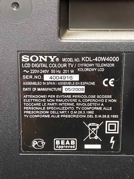 Photo of free Sony Tv (greenwich SE10) #1