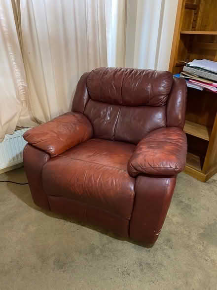 Photo of free Brown Leather Recliner (Peterborough (Millfield)) #2
