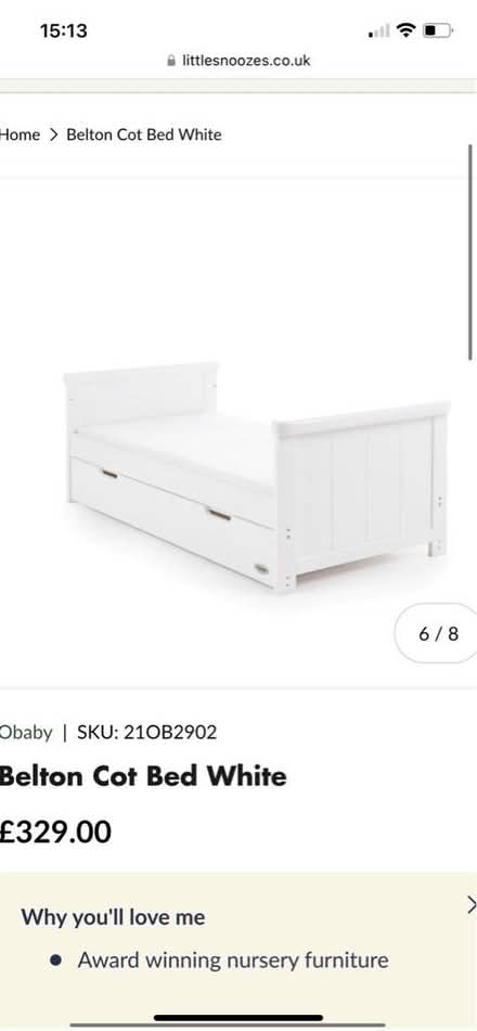 Photo of free Belton Cot Bed White WITHOUT DRAWER (Shefford SG17) #4
