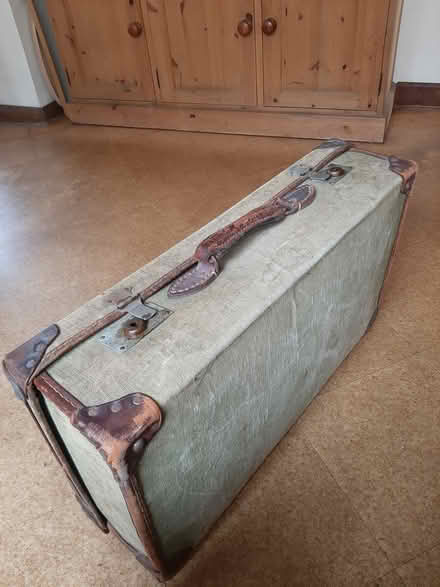 Photo of free Vintage hard canvas suitcase (Droitwich, Worcester Road.) #1