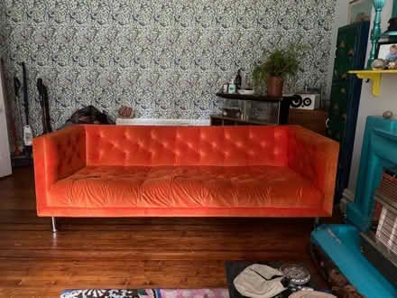 Photo of free Orange Sofa with broken leg (Ingrow BD21) #2