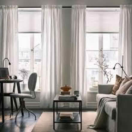 Photo of free Pair of White Linen Curtains (Oxley Park MK4) #1