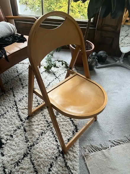 Photo of free Pair of foldable wooden chairs (N7 Liverpool Road) #1