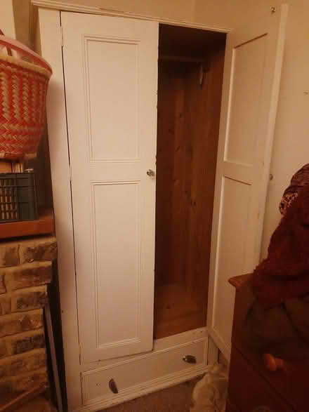 Photo of free Small White Wooden Wardrobe (W4) #1
