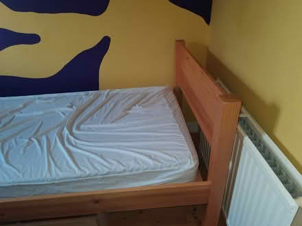 Photo of free Solid wooden single bed & mattress (TW9) #1