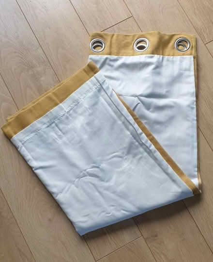 Photo of free Pair of lined, ochre curtains (Warminster BA12) #1