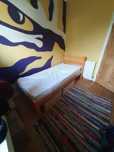 Photo of free Solid wooden single bed & mattress (TW9) #2