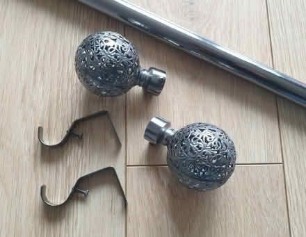 Photo of free Chrome curtain pole with finials (Warminster BA12) #1