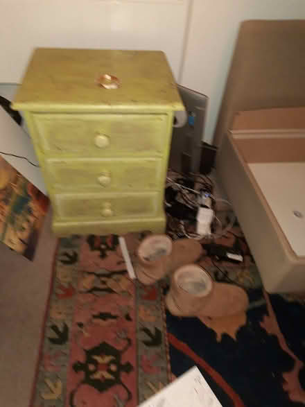 Photo of free Wooden bedside table green (TW9) #1