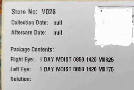 Photo of free Acuvue Moist contact lenses (CF24) #3