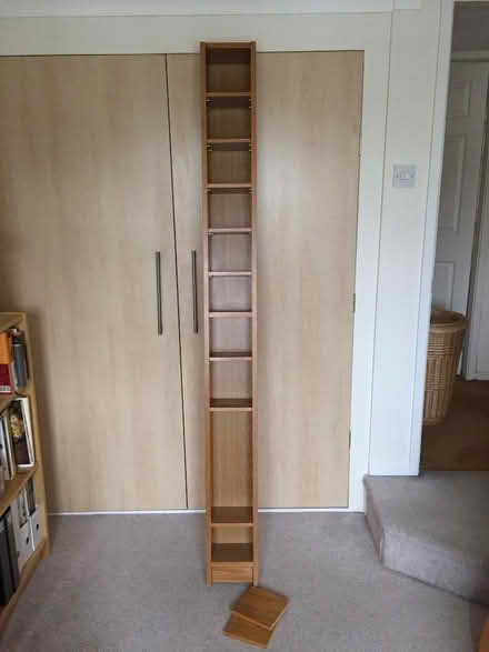 Photo of free Media Storage Tower - Ikea, Billy, Oak shelving unit (Whiston Lane Ends L35) #3