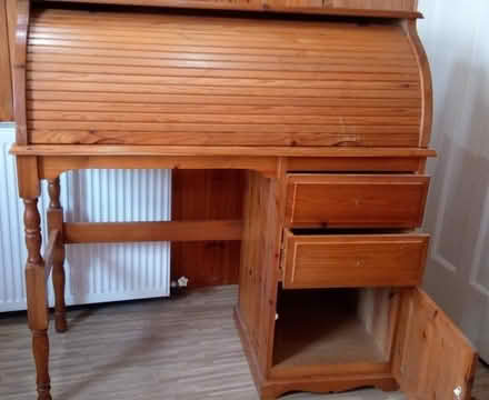 Photo of free Single pedestal pine desk with roll top (Bognor Regis PO21) #2