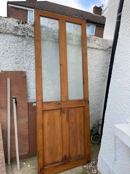 Photo of free Wooden and glass door (Leyton) #1