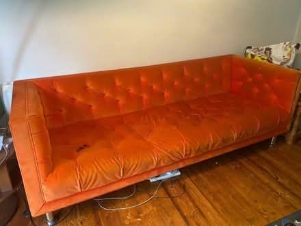 Photo of free Orange Sofa with broken leg (Ingrow BD21) #3