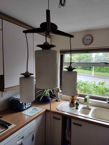 Photo of free Retro 3 lamp ceiling light fitting (CR0) #2