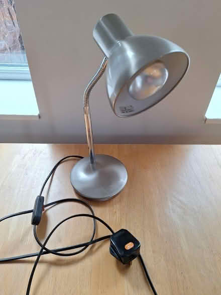 Photo of free Brushed silver adjustable desk lamp (Pemberton WN5) #1