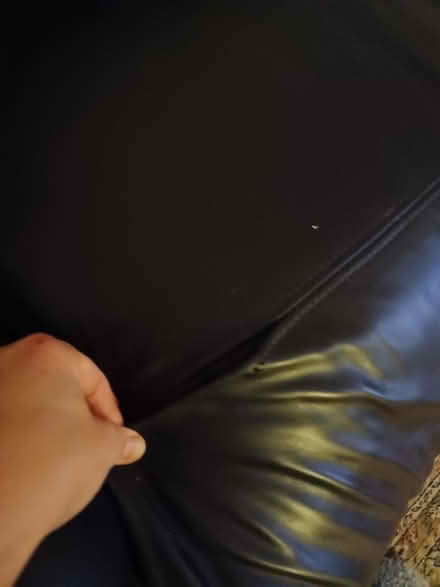 Photo of free Black leather sofa 2 piece (Leigh on sea) #4