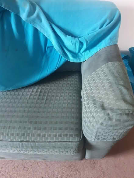 Photo of free Two large 3 seater green sofas (Sowerby bridge HX6) #2
