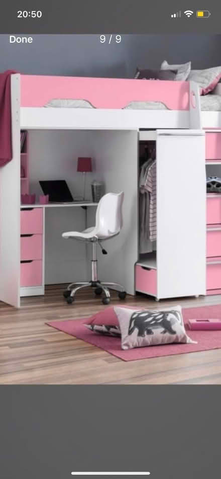 Photo of free Bunk bed and desk in white (Balti Triangle B12) #1