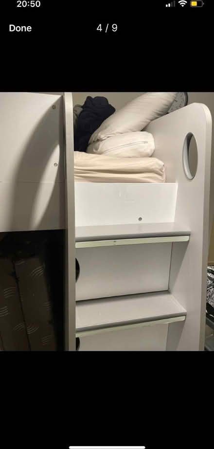 Photo of free Bunk bed and desk in white (Balti Triangle B12) #3