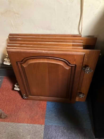 Photo of free 7 rosewood kitchen cabinet doors (Brighouse HD6) #1
