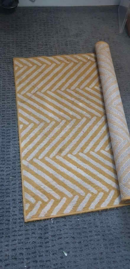 Photo of free Habitat Yellow White Rug x 2 (Abertridwr CF83) #1