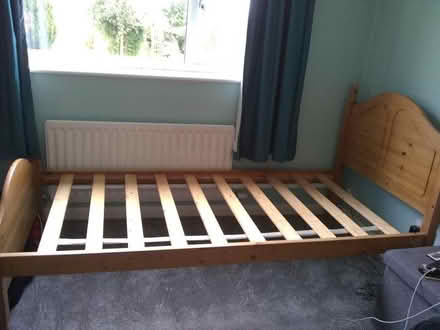 Photo of free Single pine bed frame (Greystoke CA11) #2