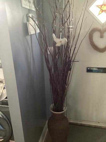 Photo of free wicker vase with twigs (Southport PR9) #1