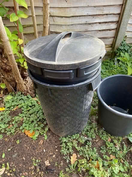 Photo of free Two black garden bins one lid (Colwall WR13) #1