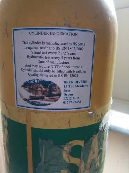 Photo of free Compressed air diving cylinders (Middle Burnham TA8) #2